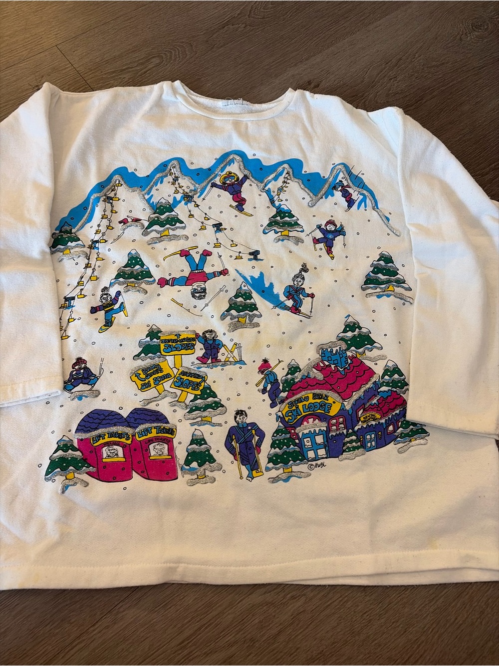 Vintage 90s ski scenery sweatshirt